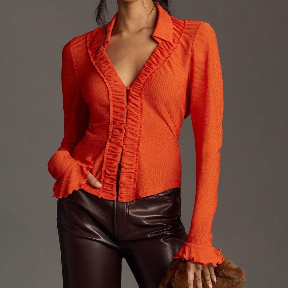 Anthropologie Textured Button-Down Top NWT